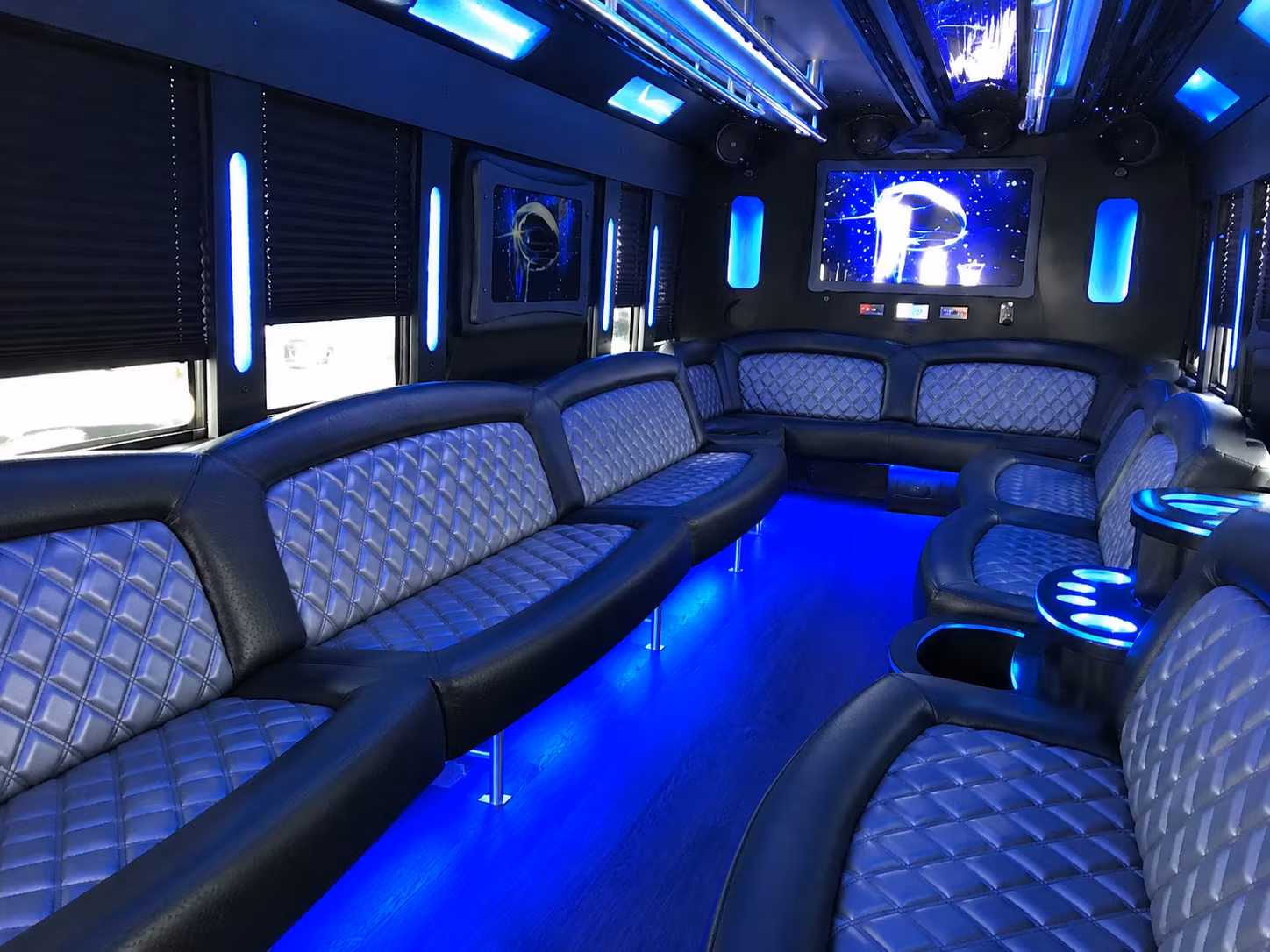 Moreno Valley Birthday, Sweet 16, & Quinceañera Transportation party bus exterior