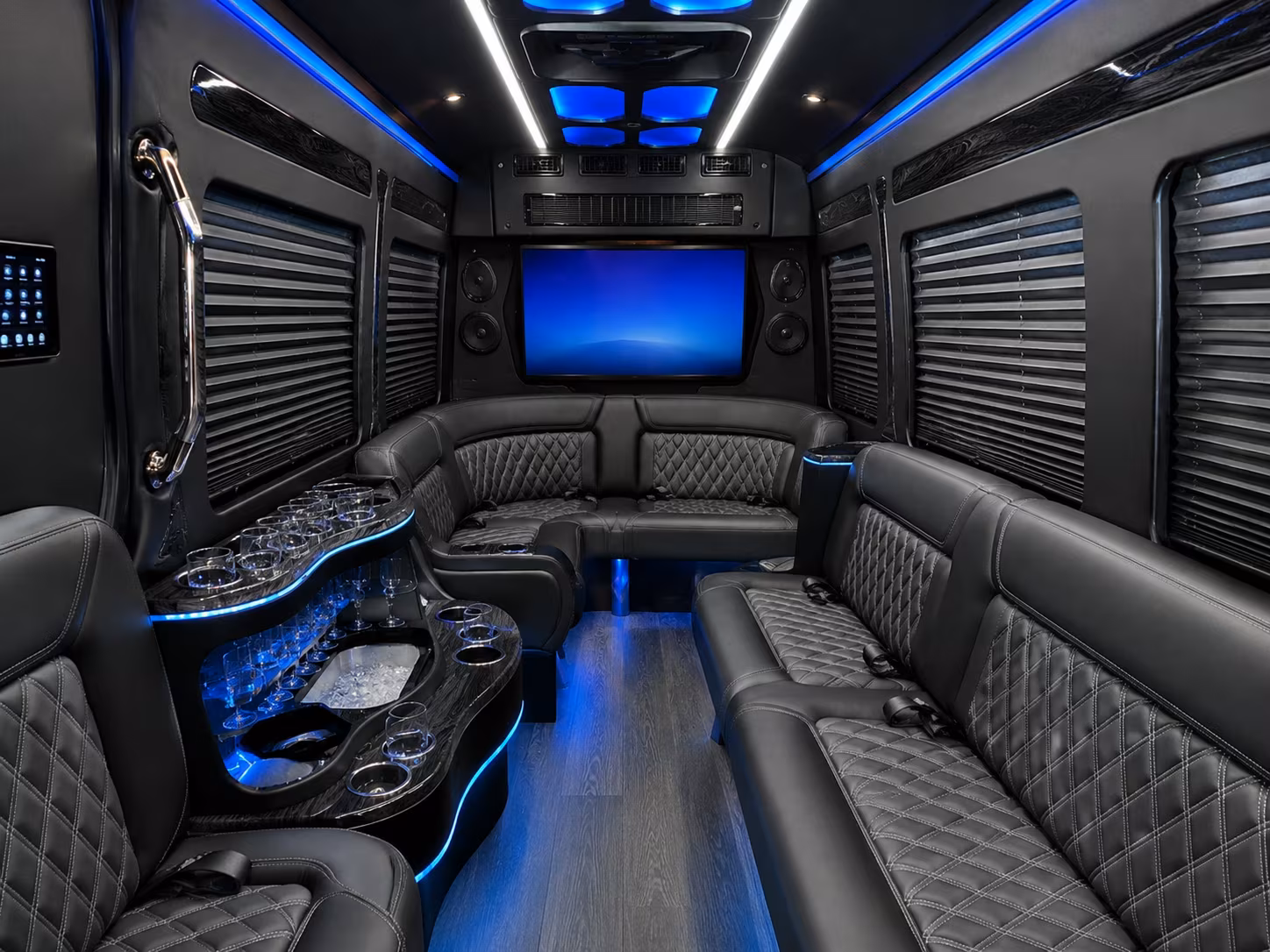 Moreno Valley School Event Transportation party bus exterior