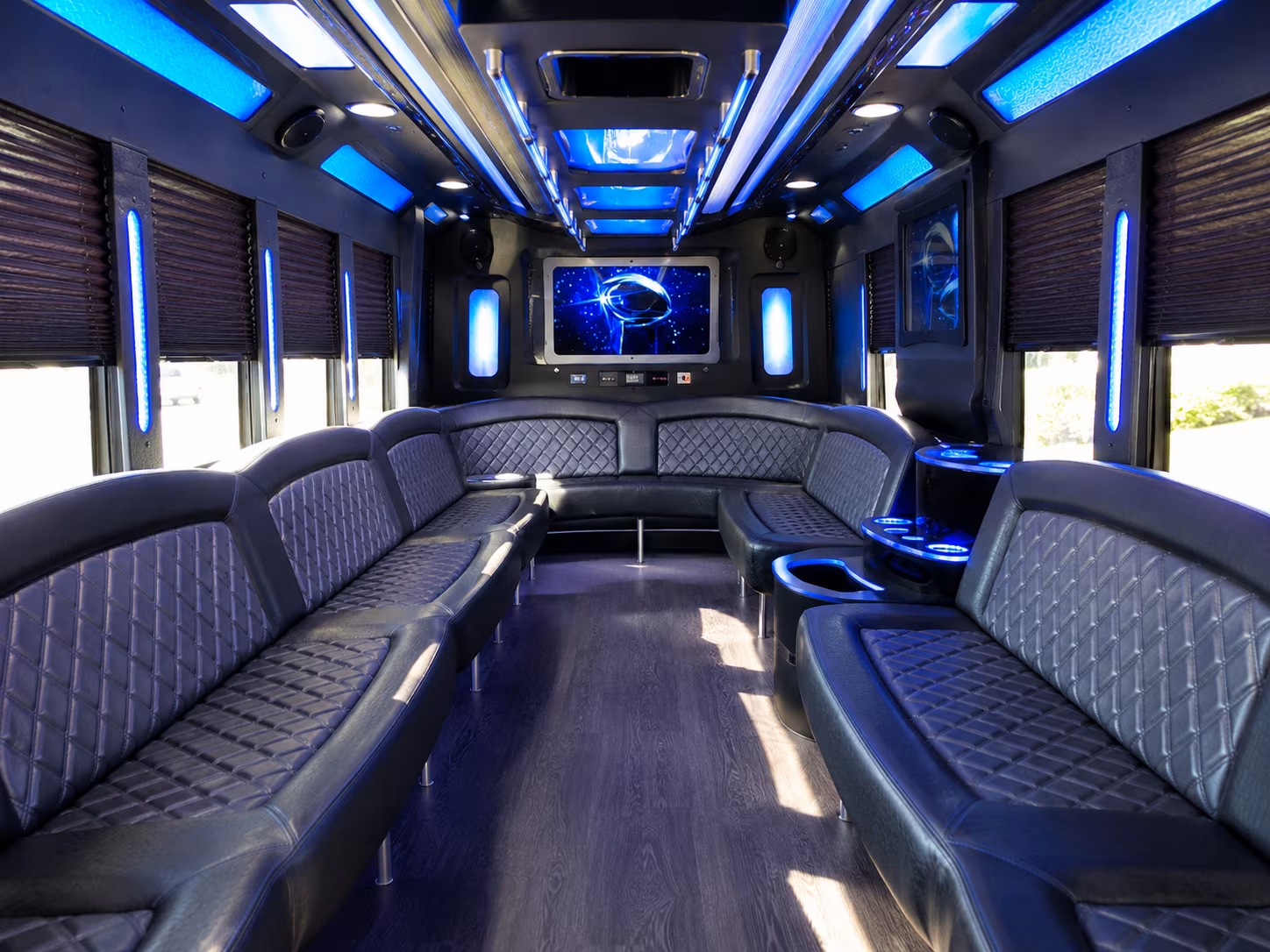 Moreno Valley Sporting Event Transportation party bus interior