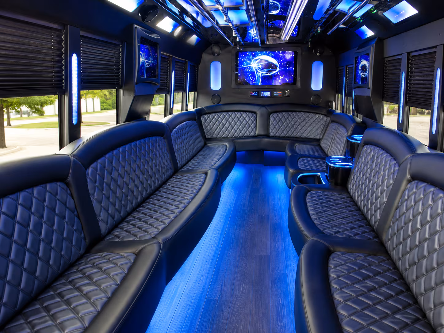 Moreno Valley Wedding Transportation party bus exterior