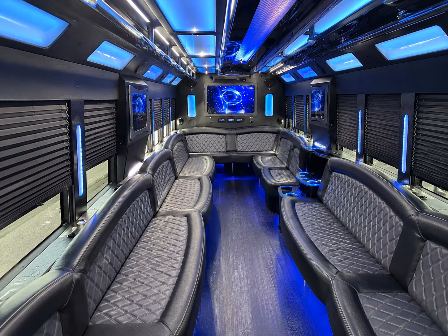 Moreno Valley Wedding Transportation party bus interior