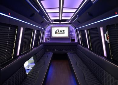 Irvine 18 Passenger Limo Bus Interior