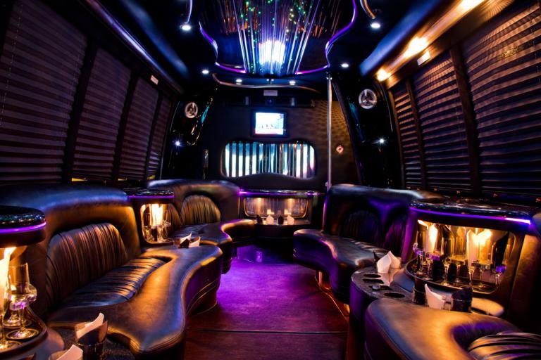 Santa Ana 22 Passenger Party Bus Interior