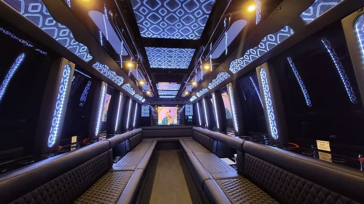 Anaheim 40 Passenger Limo Bus Interior